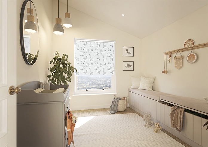 Zootime Sketch, Elephant Grey - Twist&Fit Roller Blind - Image 7